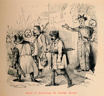 Henryka II. odwoływanie zagranicznych baronów, ok. 1860, ok. 1860 autorstwa John Leech
