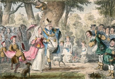 Henryk VIII i jego królowa „wychodzą z Mayinga” autorstwa John Leech