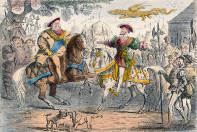 Henryk VIII spotyka Franciszka I autorstwa John Leech