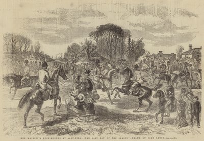 Buck-Hounds Jej Królewskiej Mości w Salt-Hill, ostatni dzień sezonu autorstwa John Leech