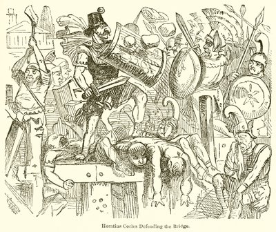 Horatius Cocles broni mostu autorstwa John Leech