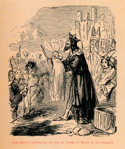 Król Edward przedstawiający swego Syna jako Księcia Walii swoim poddanym, ok. 1860, ok. 1860 autorstwa John Leech