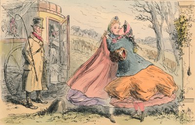 Przybycie panny Shannon do Baldon Hall, 1855. autorstwa John Leech