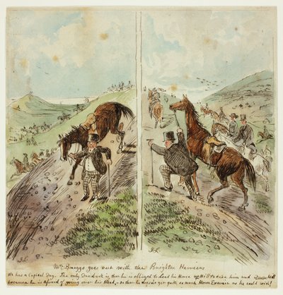 Pan Briggs wychodzi z Brighton Harriers autorstwa John Leech