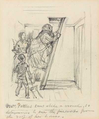 „Pani Pottles nie może znieść tłumu” autorstwa John Leech