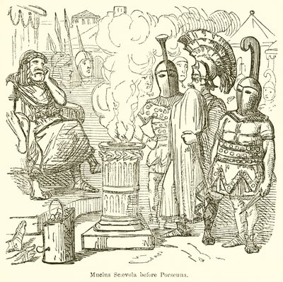 Mucius Scaevola przed Porsenną autorstwa John Leech