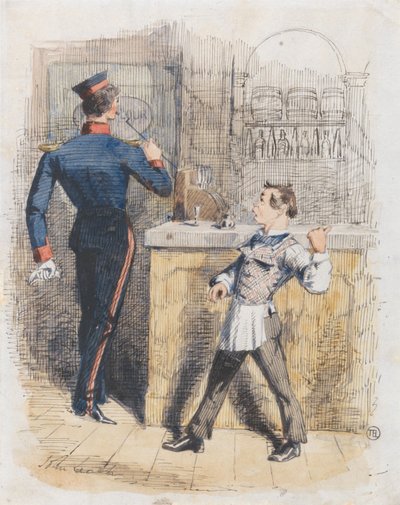 Pot Valiant: scena w szynkowni autorstwa John Leech