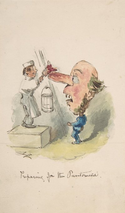 Przygotowania do Pantomimy, 1836-64. autorstwa John Leech
