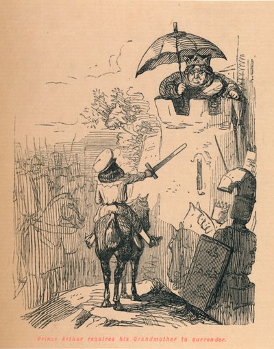 Książę Artur żąda poddania się babki, ok. 1860, ok. 1860 autorstwa John Leech