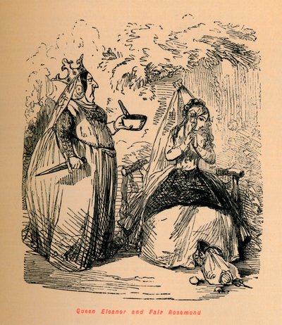 Królowa Eleonora i Fair Rosamond, ok. 1860, ok. 1860 autorstwa John Leech