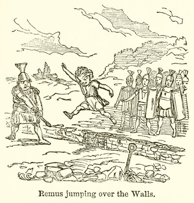 Remus skaczący przez mury autorstwa John Leech