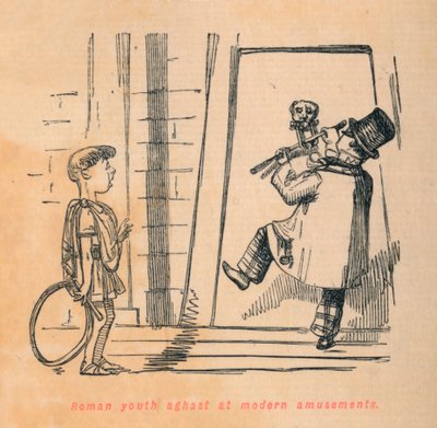 Młodzież rzymska przerażona współczesnymi rozrywkami, 1852 autorstwa John Leech