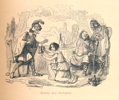 Rowena i Vortigern, ok. 1860, ok. 1860. autorstwa John Leech