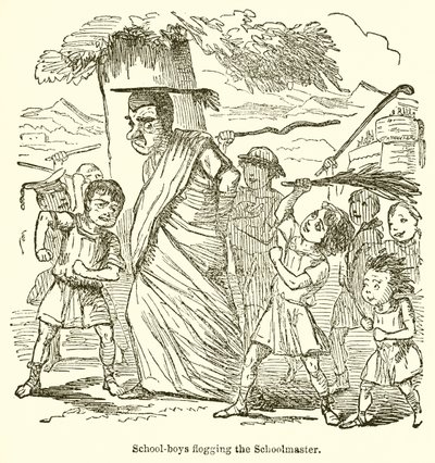 Chłopcy w szkole chłostają nauczyciela autorstwa John Leech