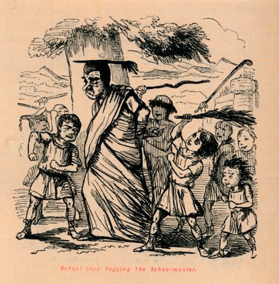 Uczniowie wychłostający nauczyciela, 1852 autorstwa John Leech