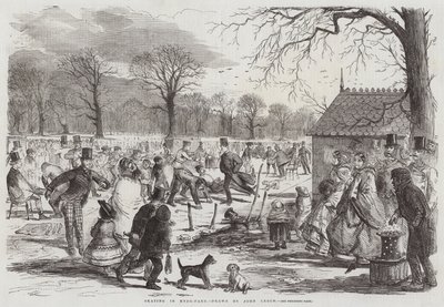 Jazda na łyżwach w Hyde Parku autorstwa John Leech