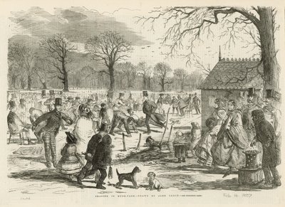 Łyżwiarstwo w Hyde Parku autorstwa John Leech