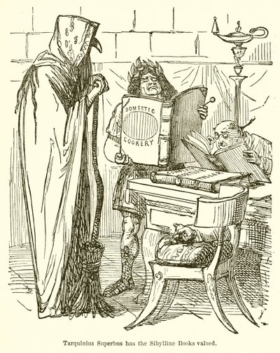 Tarquinius Superbus ma cenione książki Sybilli autorstwa John Leech