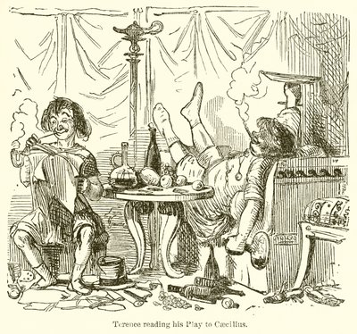 Terence czytający swoją sztukę Cecyliuszowi autorstwa John Leech