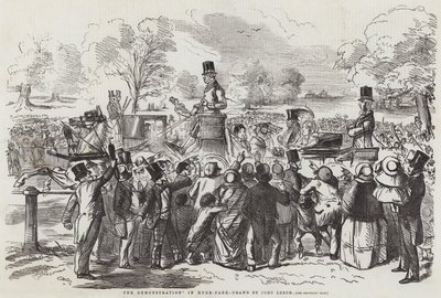 Demonstracja w Hyde-Parku autorstwa John Leech