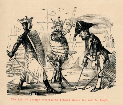 Hrabia Chester wstawia się między Henrykiem III i De Burgh, ok. 1860, ok. 1860 autorstwa John Leech