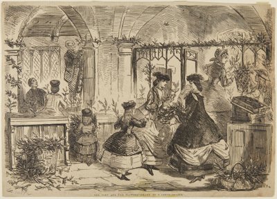 Chrzcielnica i kwiaty autorstwa John Leech