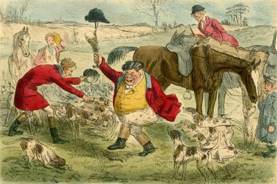 The Kill, w dniu The Cat & Custard Pot, c1854. autorstwa John Leech