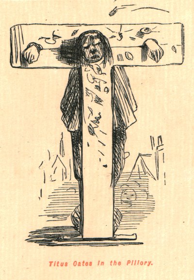 Tytus Oates w pręgierzu, 1897. autorstwa John Leech