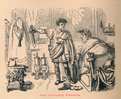 grożący Tytusowi Pomponiuszowi, 1852 r. autorstwa John Leech