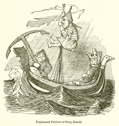 Nieprzyjemna pozycja króla Harolda autorstwa John Leech