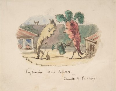 Wegetarianie Odd Fellows: lub, Carrott i Pa-Snip, 1837-64. autorstwa John Leech