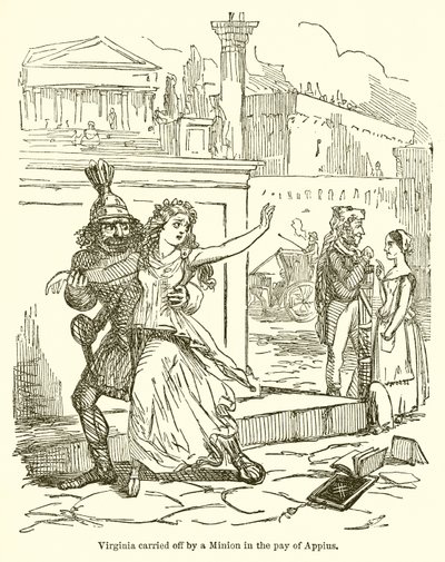 Virginia uprowadzona przez sługę w Pay of Appius autorstwa John Leech