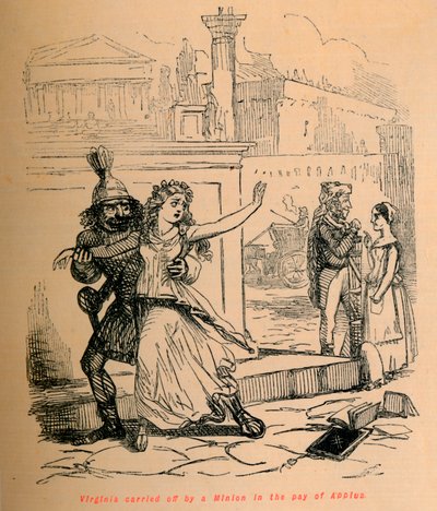 Virginia uprowadzona przez sługusa na żołd Appiusa, 1852 r. autorstwa John Leech
