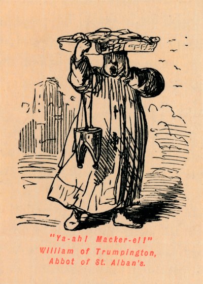 Tak! Makrela! Wilhelma z Trumpington, opata St. Albans, autorstwa John Leech