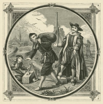 Cały młynek do zmielenia ziarna kukurydzy (grawerowanie) autorstwa John Leighton