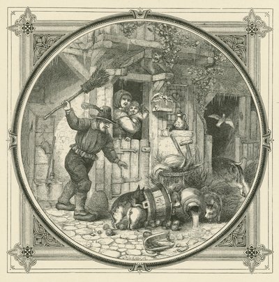 Co robi locha, małe świnki muszą zapłacić (grawerowanie) autorstwa John Leighton