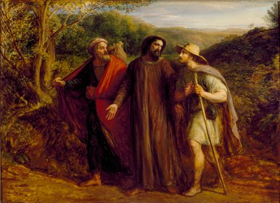 Pojawienie się Chrystusa dwóm uczniom w drodze do Emaus, 1835 autorstwa John Linnell