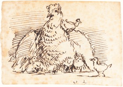 Kury i pisklęta autorstwa John Linnell