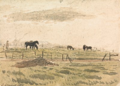 Konie w padoku autorstwa John Linnell