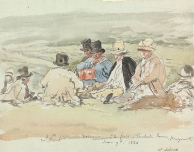 Kosiarki na polu w Porchester Terrace, Bayswater, 9 czerwca 1830 r autorstwa John Linnell
