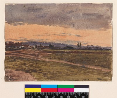 Odbyt: Zachód słońca. Verso: Szkic na ten sam temat, 1812 autorstwa John Linnell