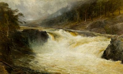 Upadki Tummel, ok. 1875 (olej na płótnie) autorstwa John MacWhirter