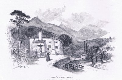 Dom Tycjana, Cadore, z The Magazine of Art 1893, Cassell and Company autorstwa John MacWhirter