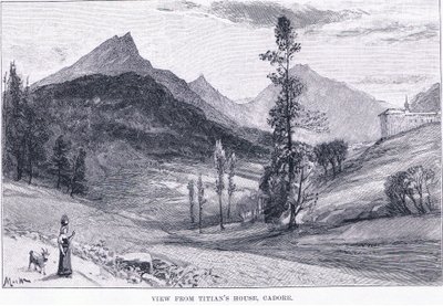 Widok z domu Tycjana, z The Magazine of Art 1893, Cassell and Company autorstwa John MacWhirter