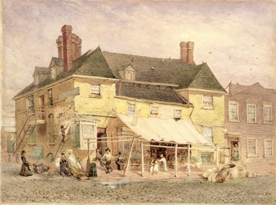 Rezydencja Williama Pennsa, South Second Street, Filadelfia, 1864 (gwasz na papierze osadzony na płycie wiórowej) autorstwa John Mackie Falconer
