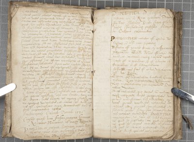 Notatki z wykładu na temat dialektyki, ok. 1584-86 (pióro i atrament na papierze w oprawionym tomie) autorstwa John Malcolm