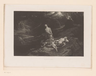 Adam i Ewa opłakują Abla, a Bóg przeklina Kaina Śmierć Abla (tytuł na obiekcie) Ilustracje do Biblii (tytuł serii) Ilustracje do Biblii (tytuł serii) autorstwa John Martin