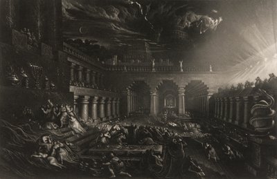 Uczta Belshazzara, z ilustracji biblijnych autorstwa John Martin