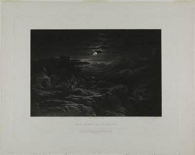 David Sparet Saul w Hachila, z Illustrations of the Bible autorstwa John Martin