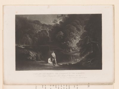 Bóg obwinia Adama i Ewę za ich grzech Adam i Ewa słyszą Sąd Wszechmogącego (tytuł przedmiotu) Ilustracje do Biblii (tytuł serii) Ilustracje do Biblii (tytuł serii) autorstwa John Martin